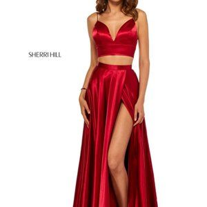 Sherri Hill Pink Two-Piece Prom Dress